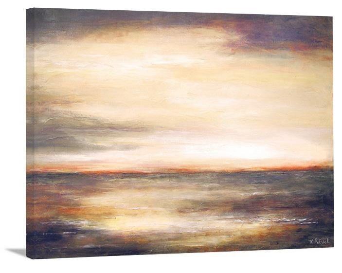 Contemporary Landscape Painting Print -  " Lake Michigan Sunset" - Chicago Skyline Art