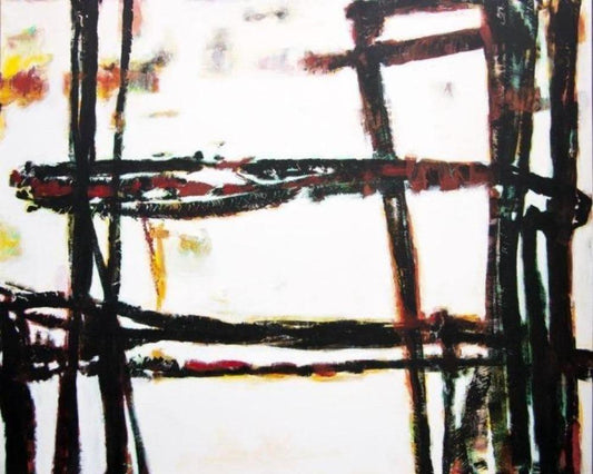 Large Abstract Art Canvas Print - "Building Connections" - Chicago Skyline Art