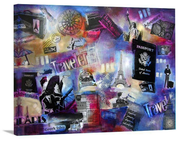 Travel Art Canvas Print - "An Ode to Travel" - Chicago Skyline Art