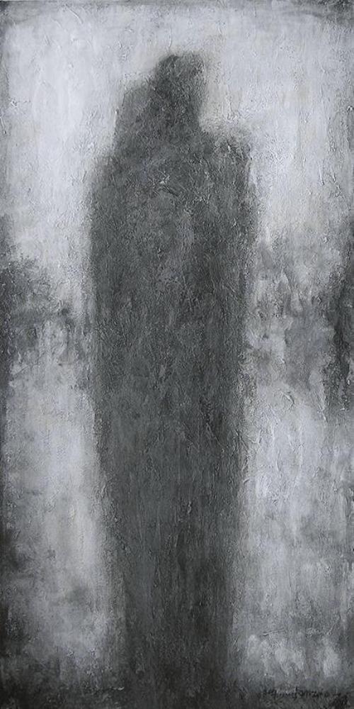 Romantic Couple Art Painting Print - "Quiet Moment" - Chicago Skyline Art