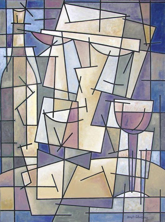 Wine Art Canvas Print- "Enjoying My Glass of Wine" ABSTRACT WINE ART