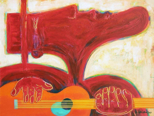 Guitarist Painting Print