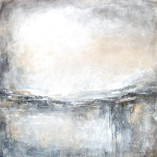 Neutral Colored Abstract Landscape Painting Image- "Misty Morning"