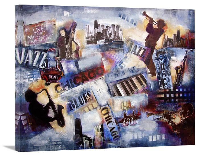 Jazz Music Art Print - "Chicago Jazz and Blues" 2