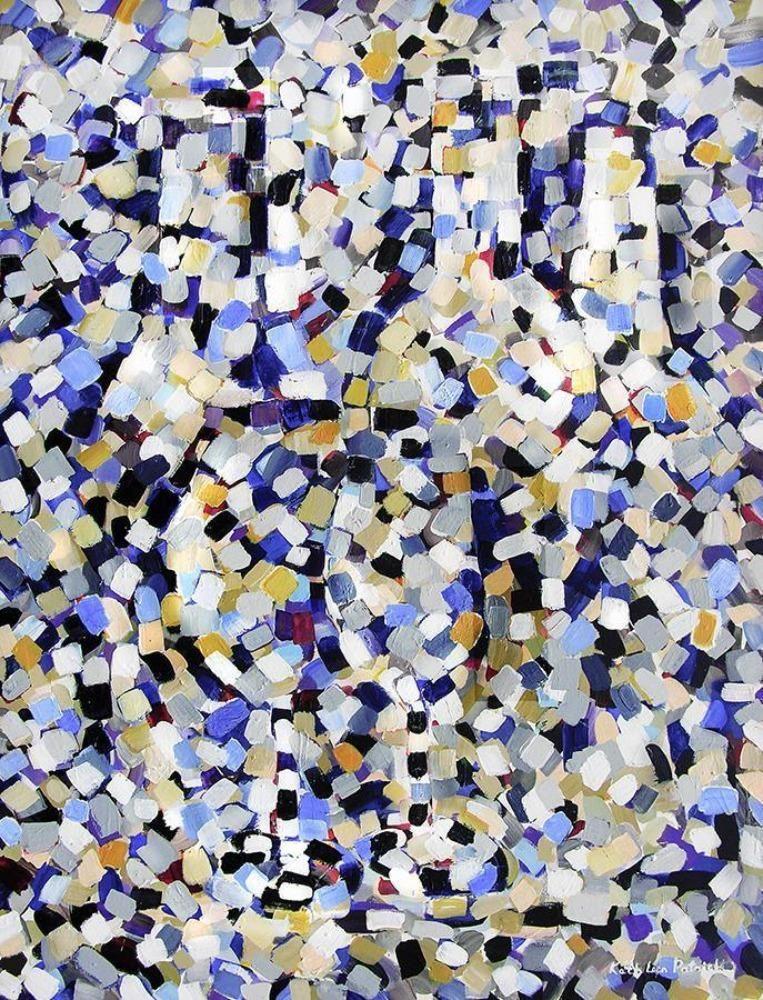 Abstract Wine Canvas Print -  "Bottles of Wine and Wine Glasses"