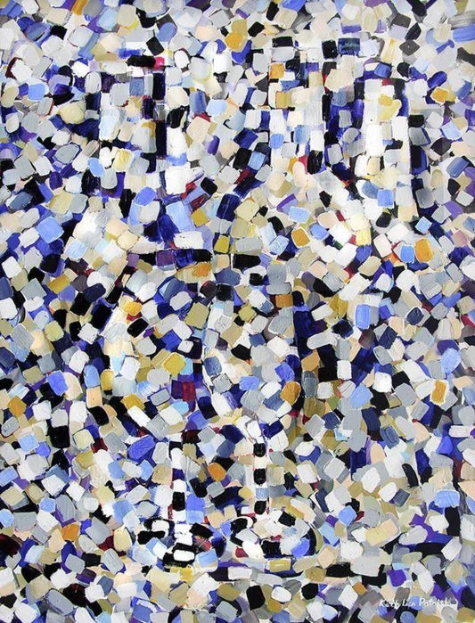 Abstract Wine Canvas Print - "Bottles of Wine and Wine Glasses"