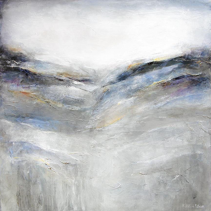 Large Canvas Abstract Landscape Print in Gray