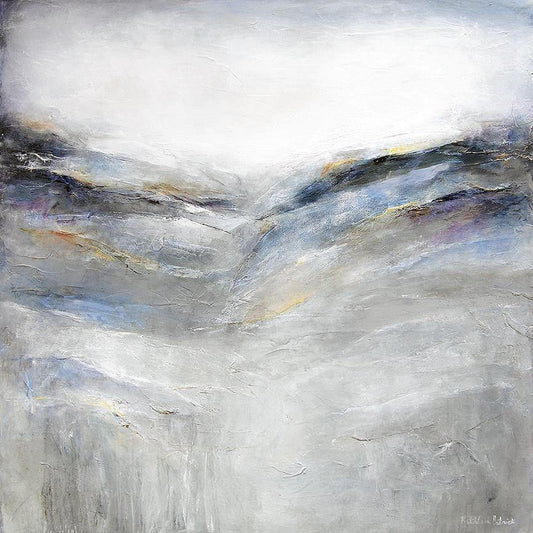 Large Canvas Abstract Landscape Print in Gray