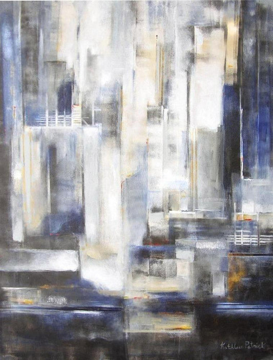 Abstract Neutral Colored Cityscape Canvas Print