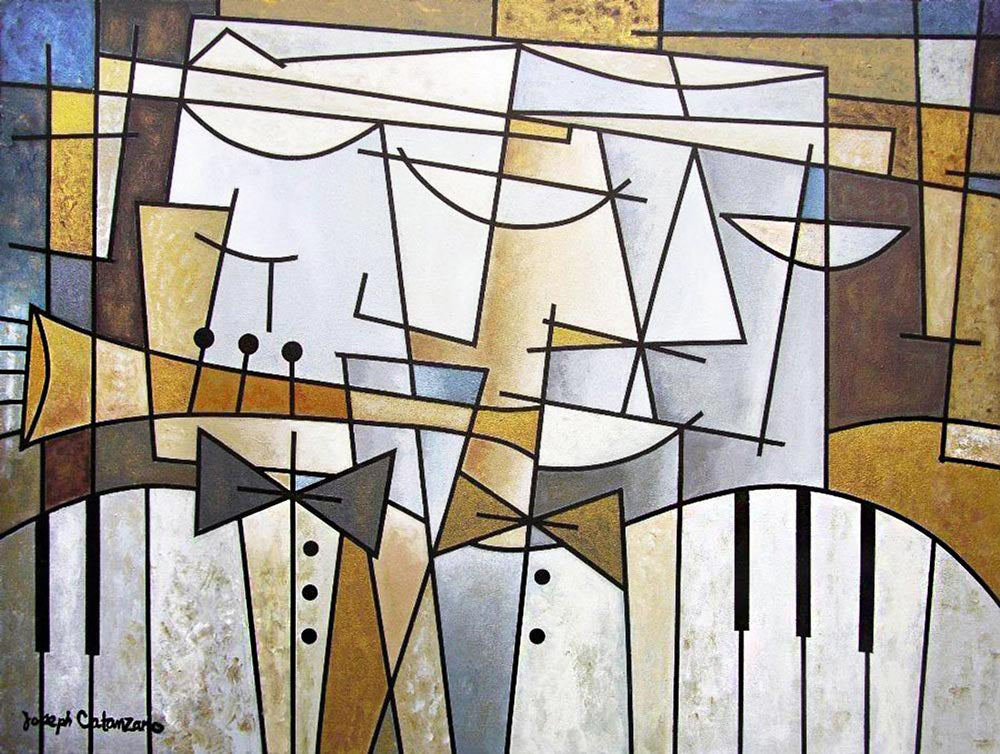 Picassoesque Music Art Canvas Print - 