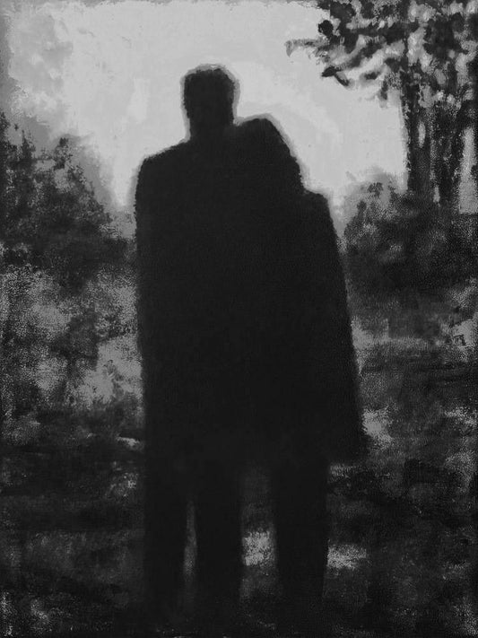 Neutral Art - Man and woman enjoying a moment together. Romantic Couple Art Print "Just Us - Together"