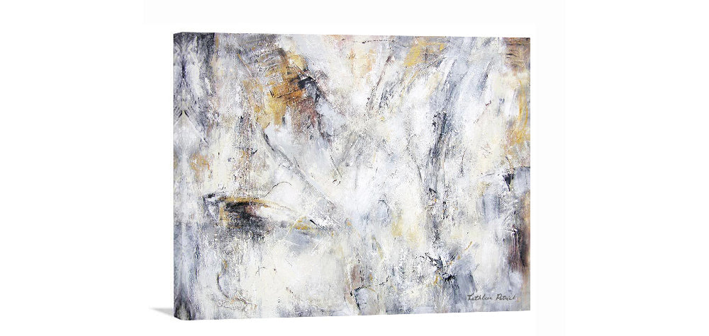 Neutral Abstract Art Canvas Print titled "A Song of Time"