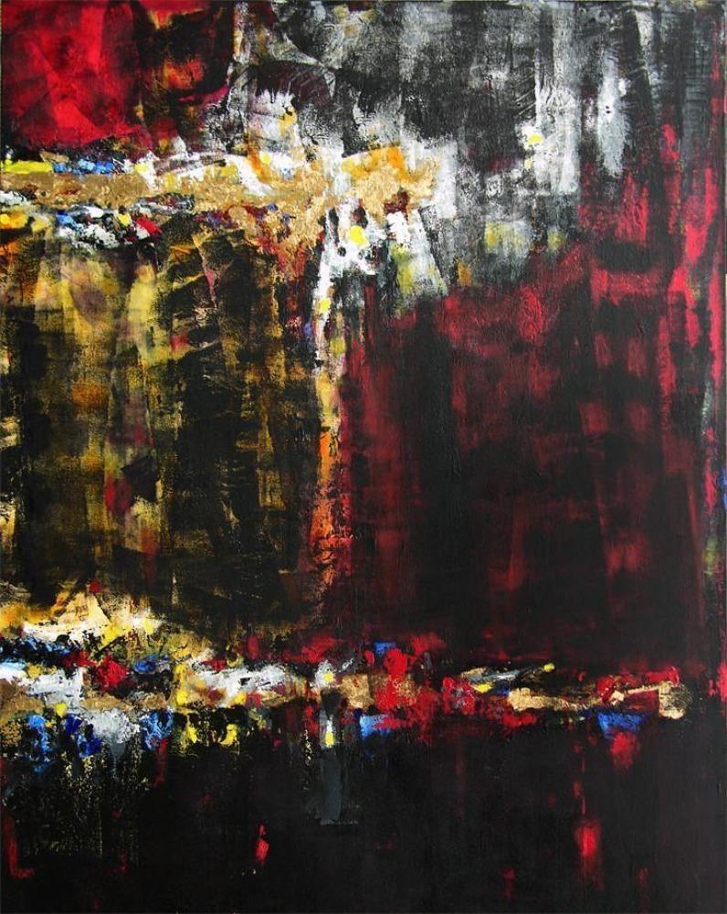 Abstract Art Painting Print - "Nightfall" - Chicago Skyline Art
