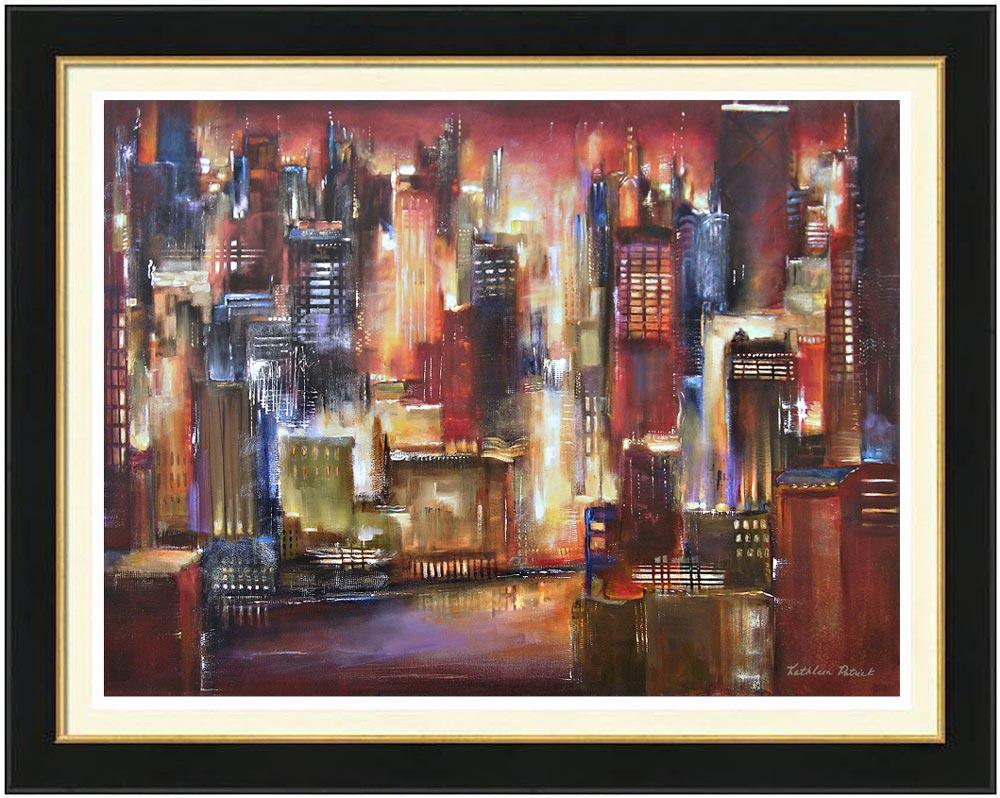 Chicago Skyline Framed Print - "Chicago River Sunset" - Chicago Skyline Art
