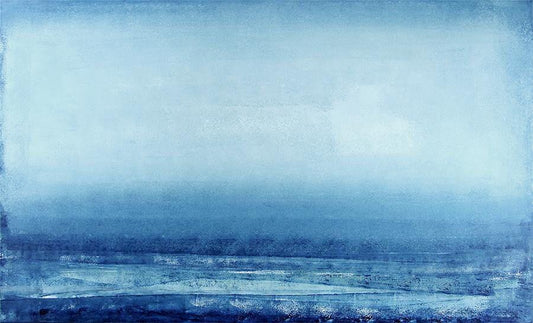 A misty blue seascape filled with mystique.  