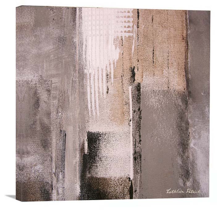 Neutral Abstract Cityscape Canvas Print - "Urban Edge 2"
