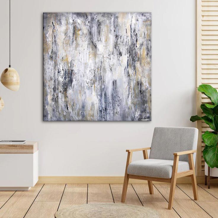 Shimmering Abstract Print in Neutrals