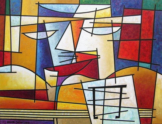 Abstract Guitar Music Art - Print on Canvas