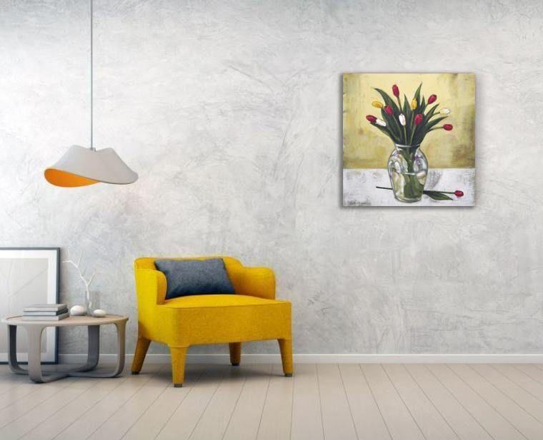 Flower Canvas Print - "Tulips from the Garden" - Chicago Skyline Art