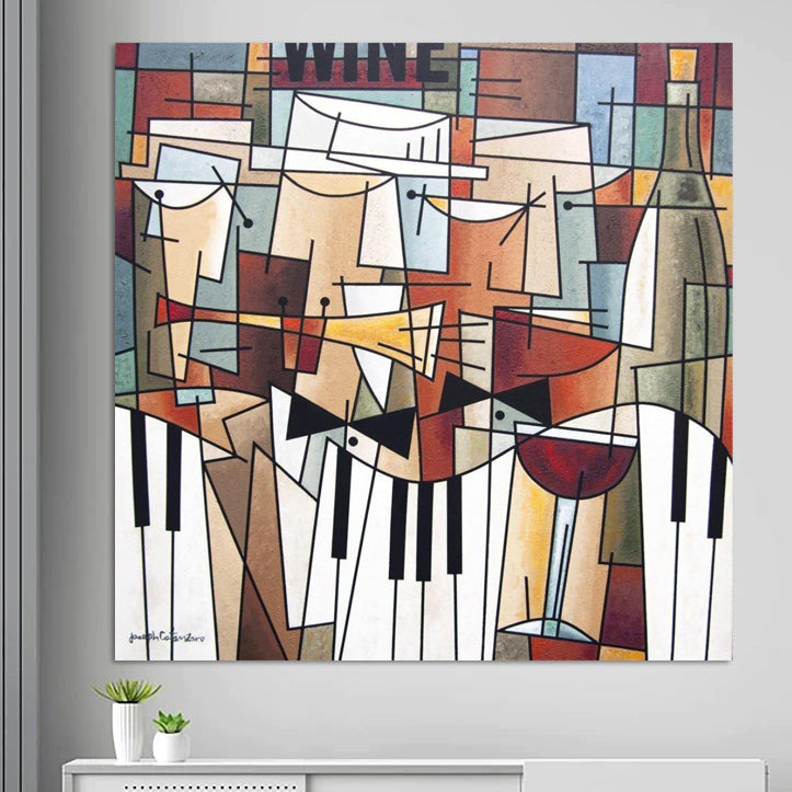 Wine Canvas Print "Music, Wine and Conversation"