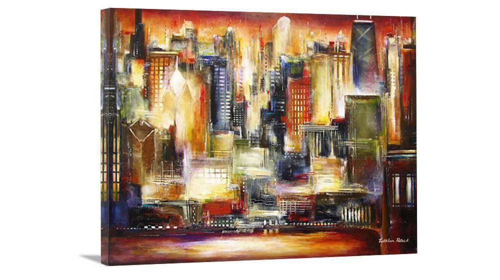 Chicago Skyline Canvas Print -"Chicago-The Sunset Skyline" 