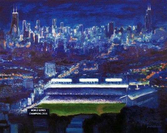 Chicago Skyline Canvas Print - "Wrigley Field at Night"