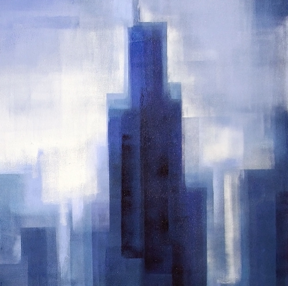 Sears Tower Painting Print photo closeup