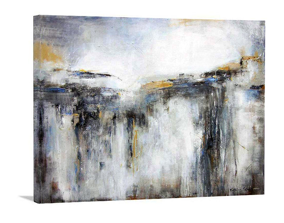 Neutral Abstract Landscape Canvas Print  - "Distant Light"