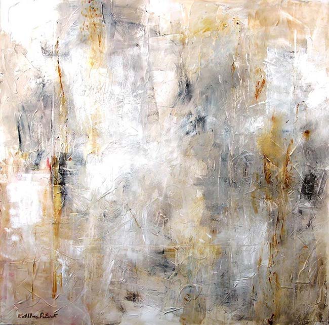 Neutral Abstract Painting Print - "In Traces of Time" - Chicago Skyline Art