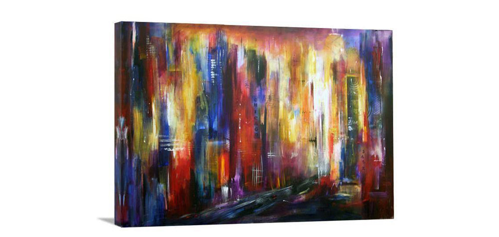 Abstract Chicago Cityscape Print on Canvas - "Downtown View" - Chicago Skyline Art