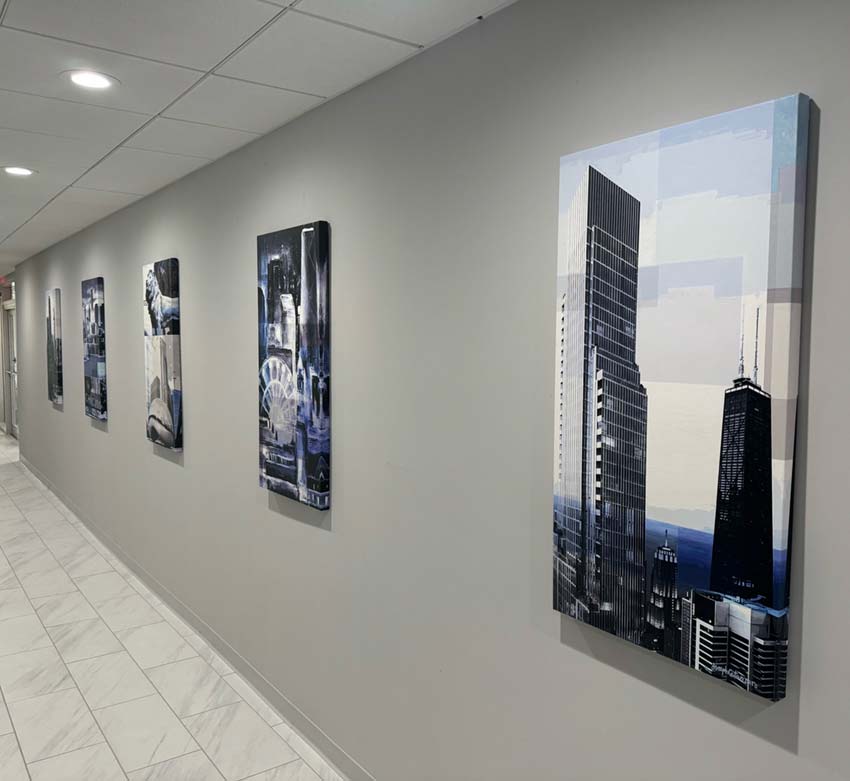 Chicago art for a corporate hallway.