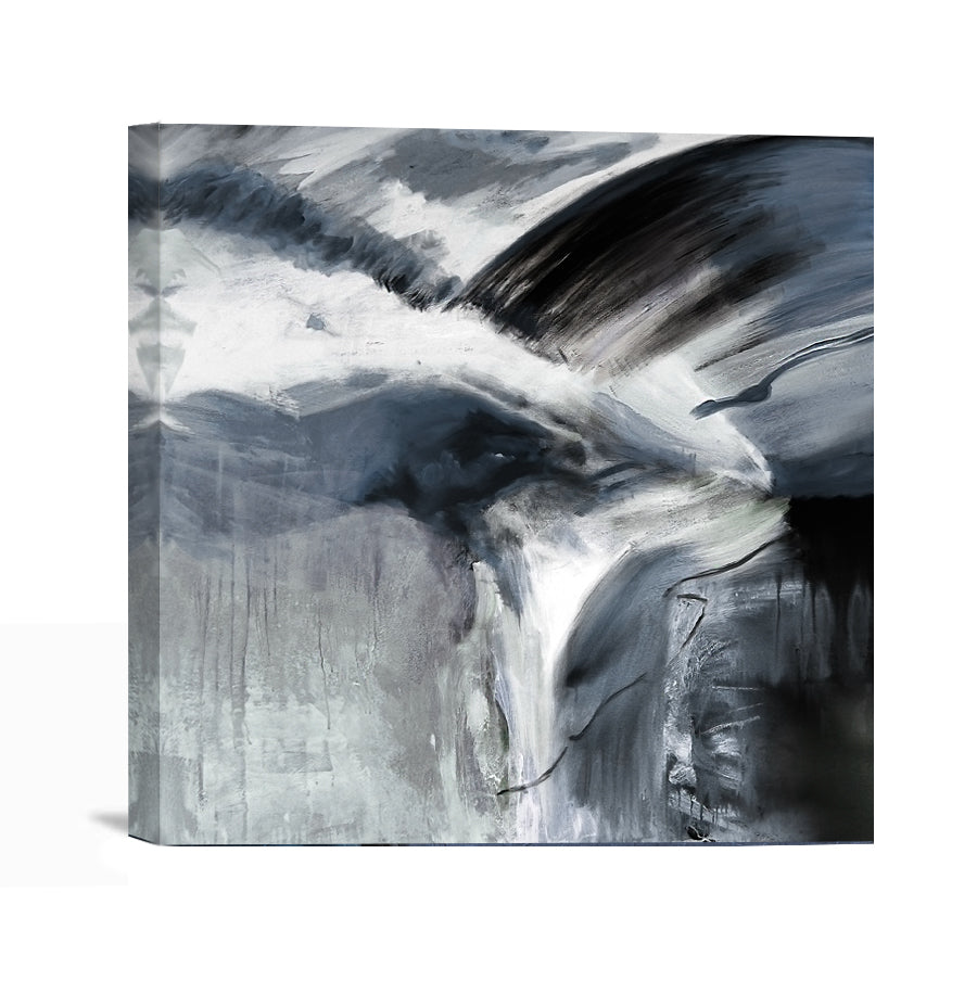 Ready to hang black and white abstract seascape canvas print