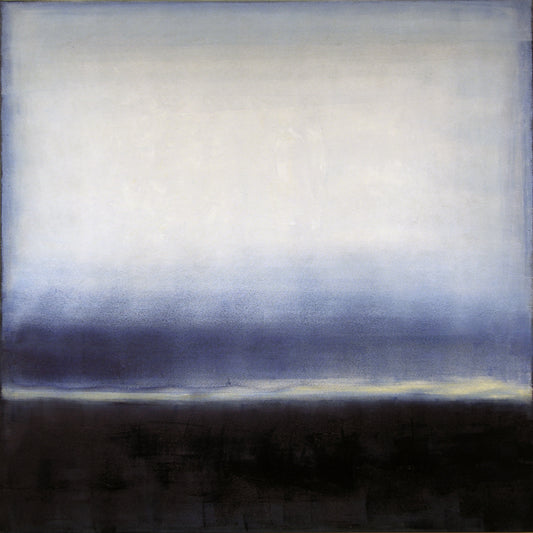 Neutral Abstract Landscape Canvas Print "Gentle Indigo Waters"