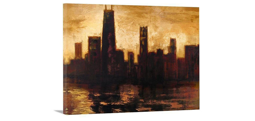 Chicago Skyline Canvas Print - "Chicago in the Golden Sunset"