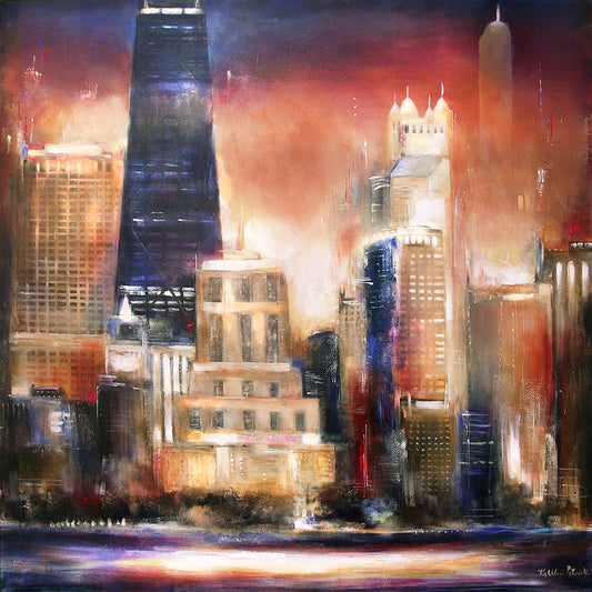 Chicago painting print on canvas ready-to-hang 