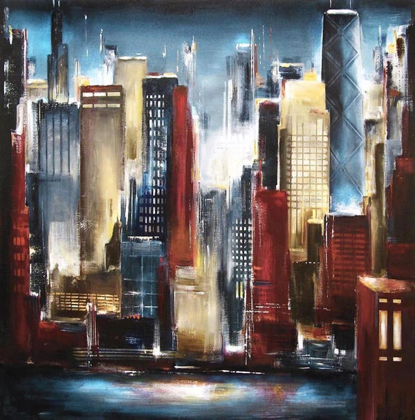 Order a painting on canvas of your favorite Chicago scene. Select your size and colors, we will create a one-of-a-kind painting.