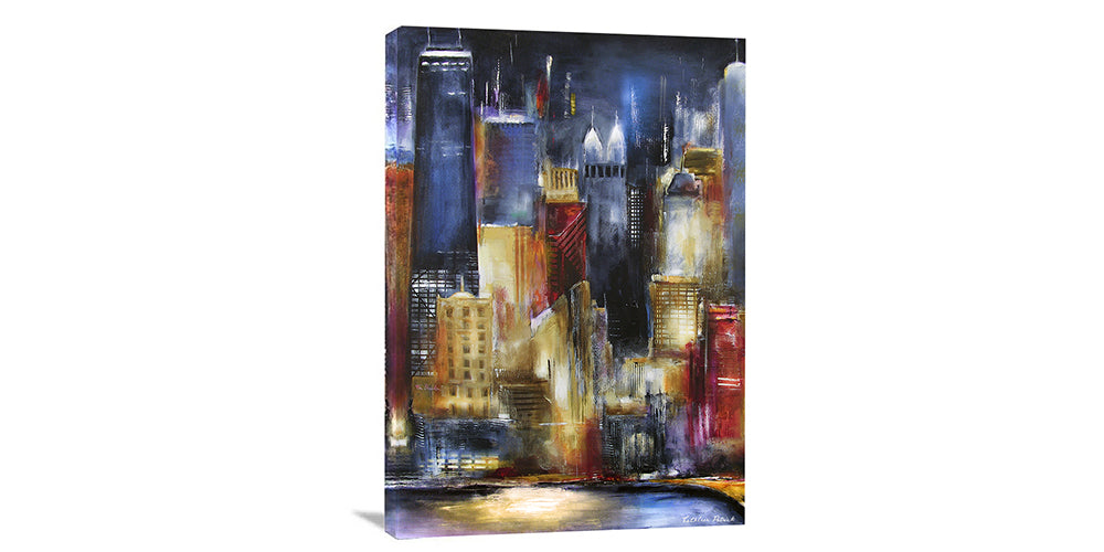 Chicago Skyline Canvas Print - "Oak Beach View - Chicago Skyline"