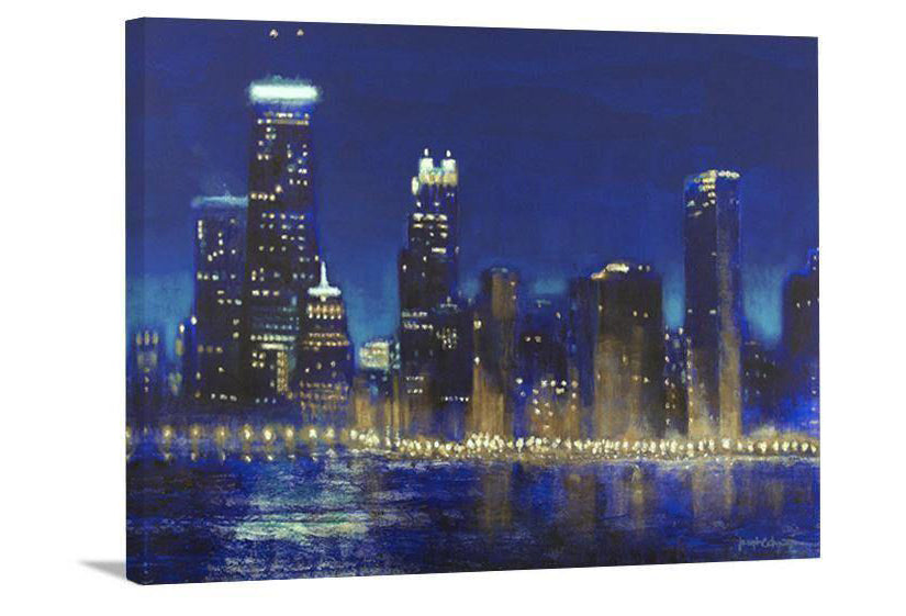 Chicago at night canvas print
