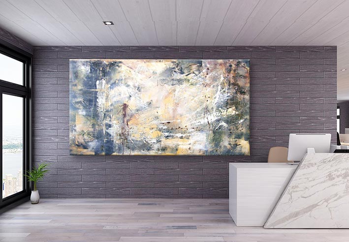 Large wall art for office reception area - a made to order contemporary painting.
