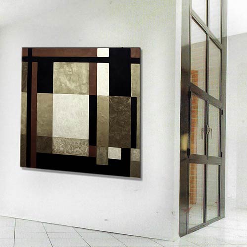 Contemporary geometric art for a corporate setting.