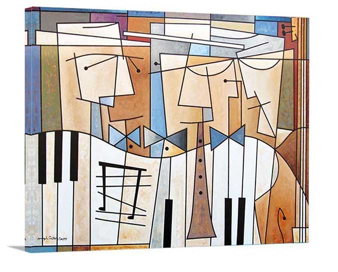 cubist musician canvas wrap print