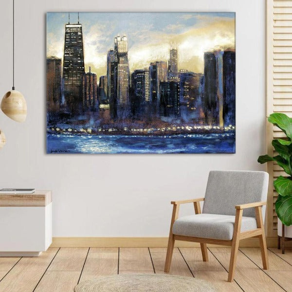 Chicago cityscape on canvas