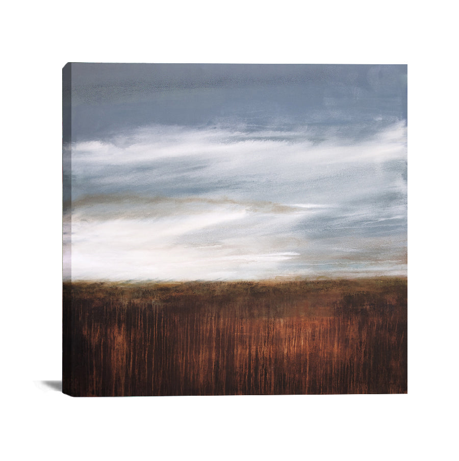 Ready to hang Neutral Abstract Landscape Canvas Print "Just Before Springtime"