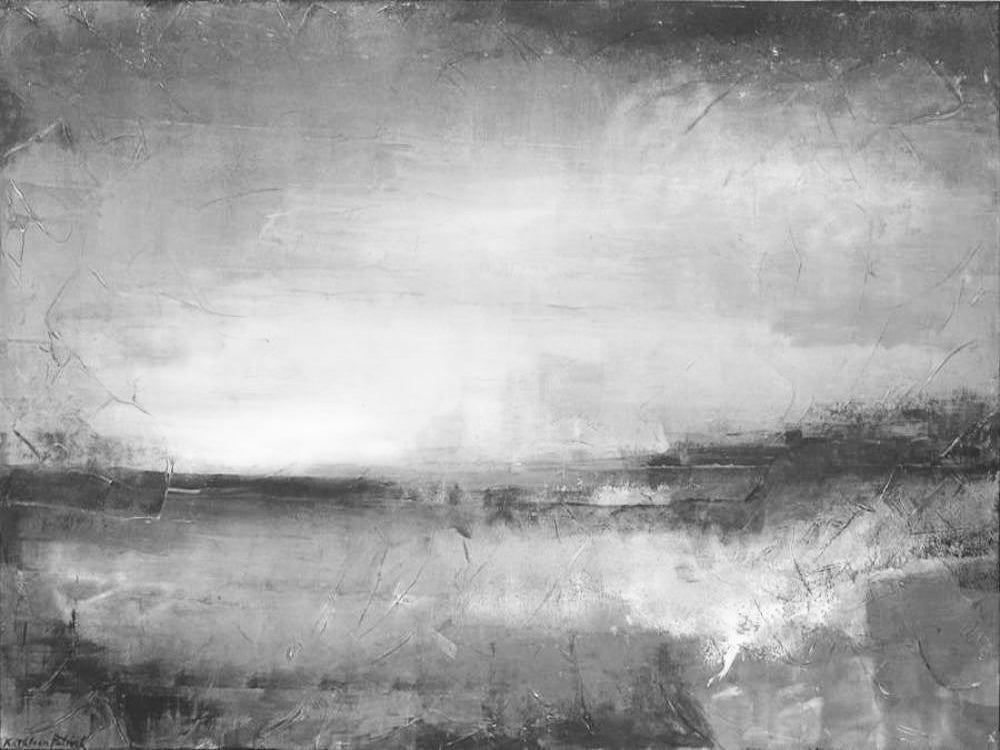 Neutral colored abstract landscape painting