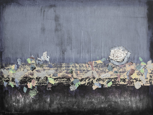 Abstract Landscape Canvas Print - "Misty Moonlight"