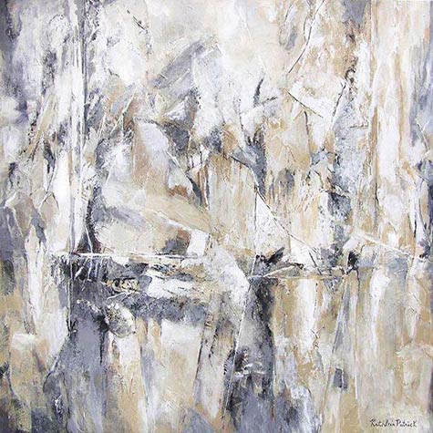Custom made large abstract painting in neutral colors.