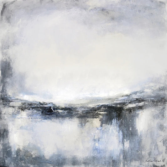 Neutral Abstract Landscape Canvas Print based on the painting "In the Evening Hours"