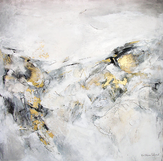 Neutral and Gold Abstract Canvas Print