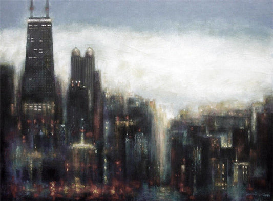 Chicago Cityscape Canvas Print in Neutrals 