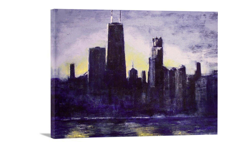 Chicago Skyline Print - Chicago at Dusk - Chicago Skyline Art